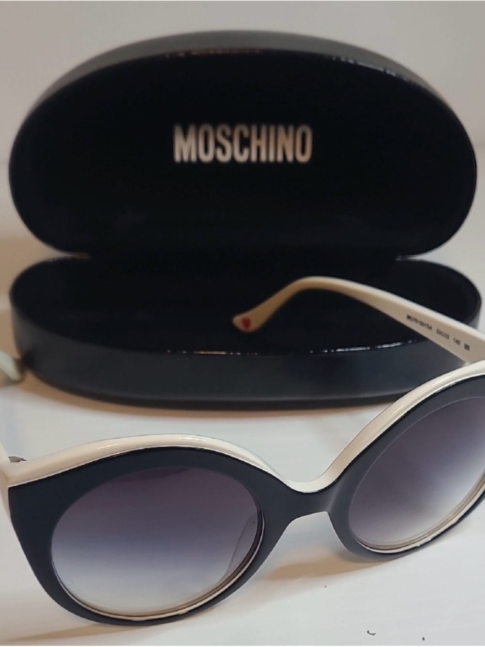 Moschino, Classic Two-Tone Black & White Women’s Sunglasses